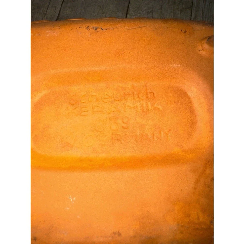 Vintage Scheurich Keramik Terracotta Clay Roaster Made In Germany Great Shape